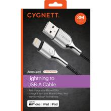 Cygnett Arm Braided Lightning to USB Cable 3m